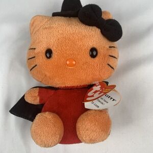 Ty Beanie Baby 🎃 HELLO KITTY WITCH COSTUME 6" PLUSH New MWMT's